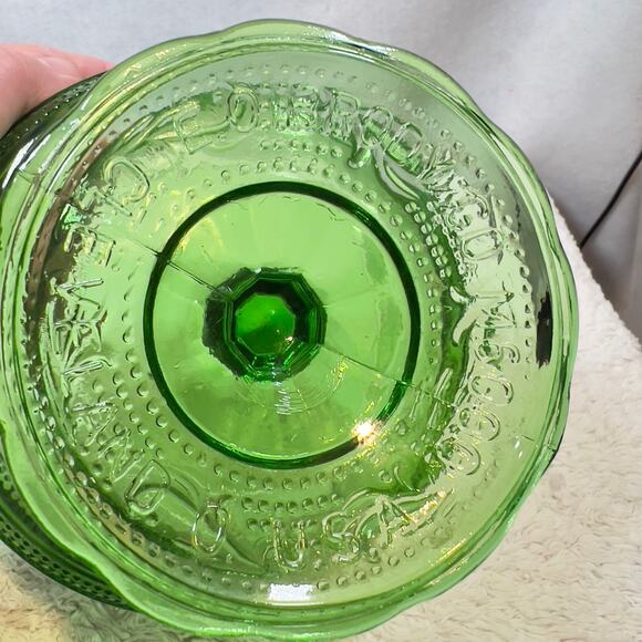 EO Brody M6000 Emerald Green Glass Vintage Compote Pedestal Candy Dish Cleveland - Picture 8 of 15